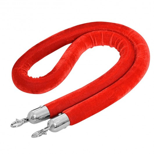 Crowd Control Velvet Rope with Polished Hooks