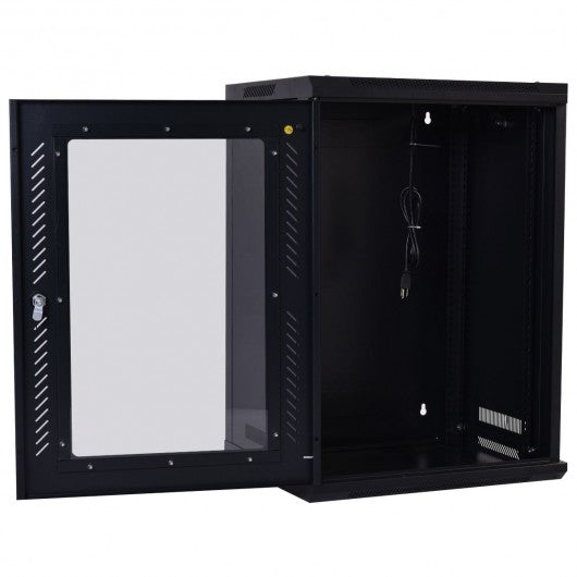 18U Wall Mount Network Server Data Cabinet w/ Fan