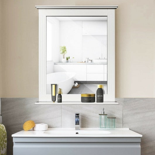 Bathroom Wall Mirror with Shelf Vanity Makeup Mirror