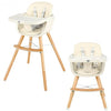 3 in 1 Convertible Wooden High Chair with Cushion-Beige