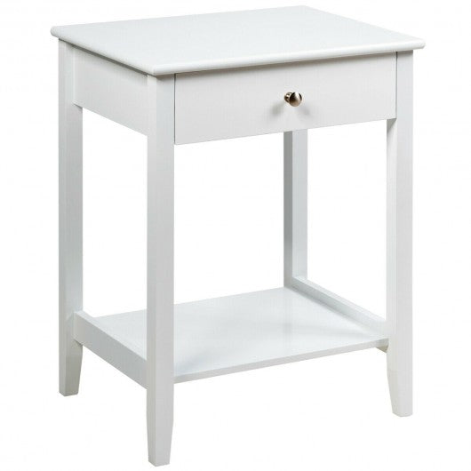 Wooden Nightstand End Table Storage Display