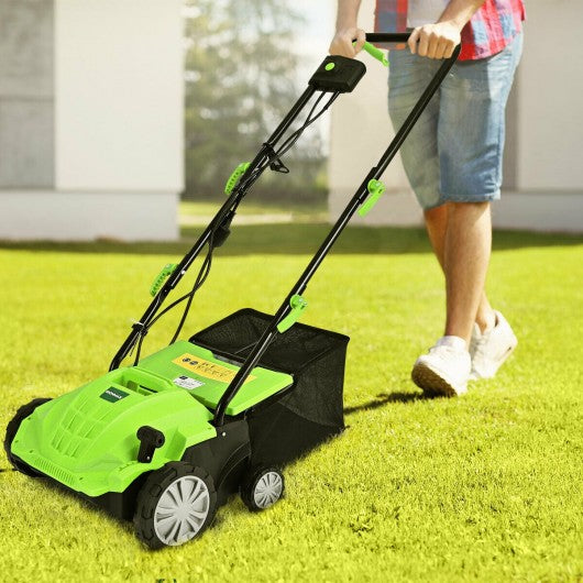 12Amp Corded Scarifier 13� Electric Lawn Dethatcher -Green