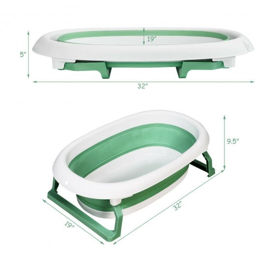 Folding Portable Baby Bathtub w/ Cushion Blue