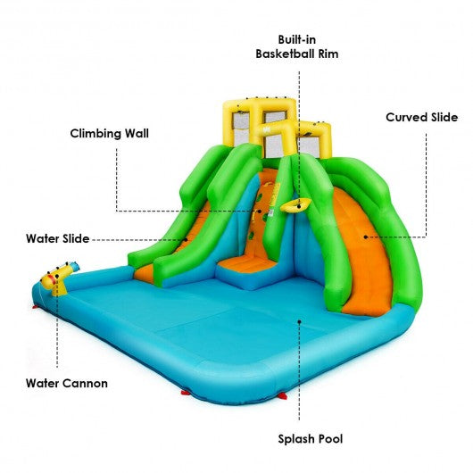 Inflatable Water Park Bounce House with Climbing Wall
