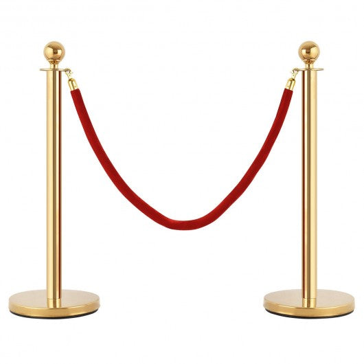6 Pcs Stanchion Posts Queue Pole Crowd Control Barrier