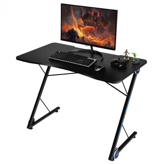 Z Shape Gaming Desk w/ LED Lights