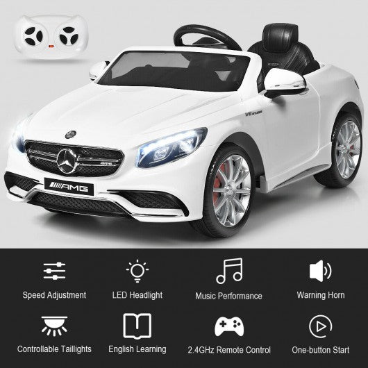 12 V Mercedes Benz S63 Licensed Kids Ride On Car
