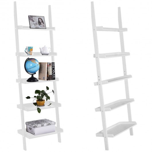 5-Tier Leaning Wall Display Bookcase