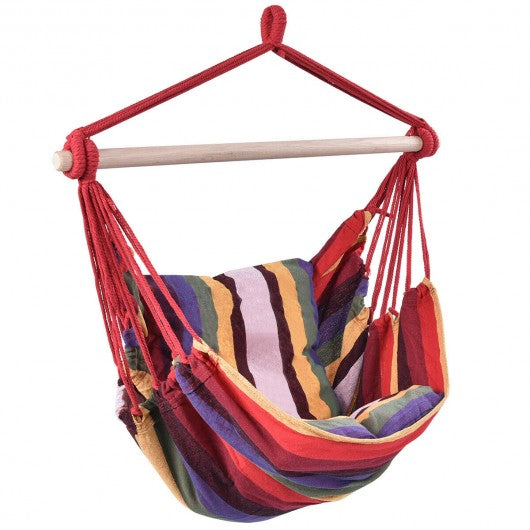 4 Color Deluxe Hammock Rope Chair Porch Yard Tree Hanging Air Swing Outdoor