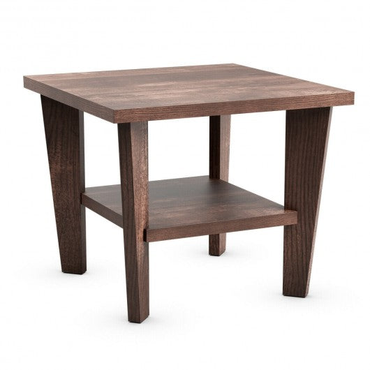 2-Tier Nightstand Space-Saving Side Sofa End Table