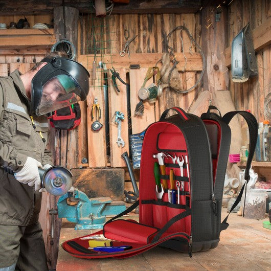 Tool Backpack Heavy Duty Jobsite Tool Bag 26 Pockets