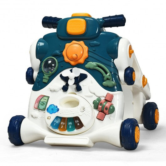 3-in-1 Baby Sit-to-Stand Walker with Music and Lights-Blue