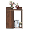 2 Shelf Side End Table with Open Storage Shelves