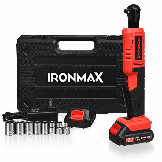 12V Cordless Electric Ratchet Wrench w/ 2 Packs Battery