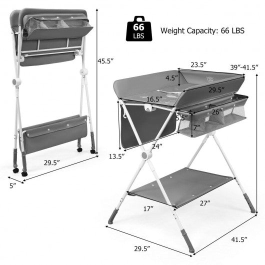 Folding Baby Changing Table with Storage