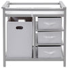 Infant Diaper Changing Storage Table with Hamper & 3 Baskets