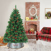 Galvanized Metal ChristmasTree Collar Skirt Ring Cover Decor