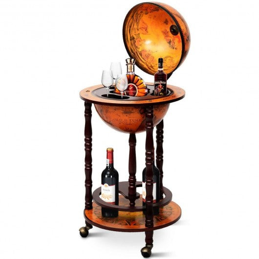 16th Century Wood Globe Wine Bar Stand