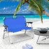 2 Person Folding Camping Bench Portable Double Chair-Blue