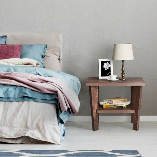 2-Tier Nightstand Space-Saving Side Sofa End Table