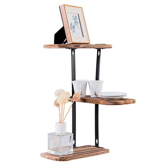 Wall Corner Shelves 3-Tier Rustic Wood Floating Storage Shelves