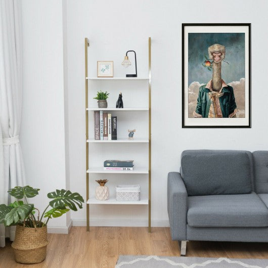 5-Tier Metal Frame Ladder Shelf