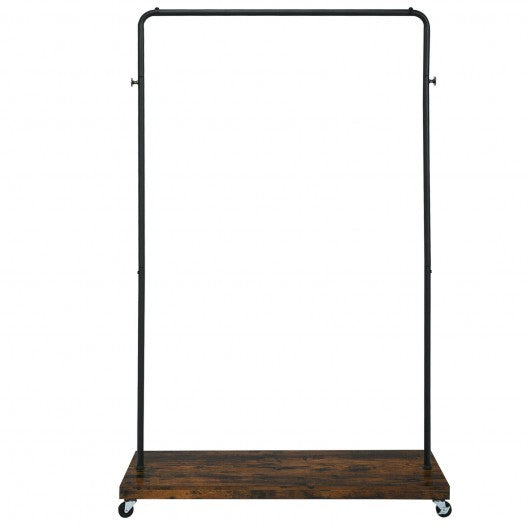 Industrial Pipe Style Rolling Garment Rack on Wheels