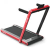 2 in 1 Folding Treadmill Dual Display with Bluetooth Speaker-Red