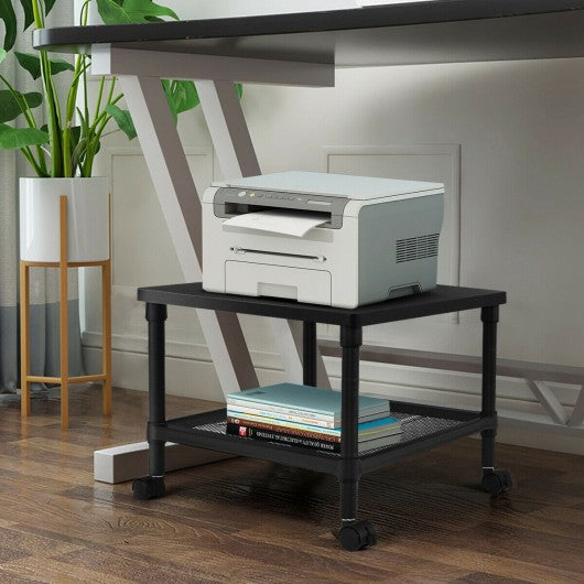 2-Tier Rolling Under-Desk with Storage Shelf