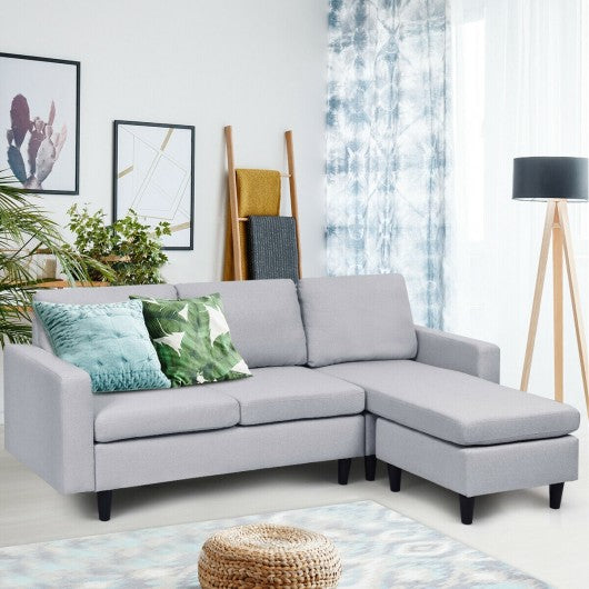 Convertible Sectional L-Shaped Couch with Reversible Chaise-Gray