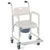 Medical Commode Toilet Seat Shower Wheelchair with Locking Casters