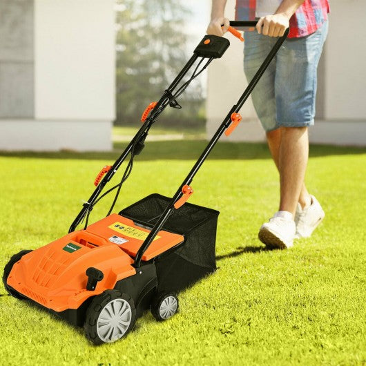 12Amp Corded Scarifier 13� Electric Lawn Dethatcher -Orange