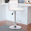 1 PC Bar Stool Swivel Adjustable PU Leather Barstools Bistro Pub Chair-White