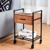 2-Tier End Coffee Living Room Table with Drawer & Wheels