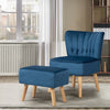 Leisure Chair and Ottoman Thick Padded Tufted Sofa Set