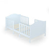 2 in 1 Convertible Wooden Toddler Bed with Guardrails