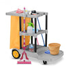 Commercial Janitorial Cleaning Cart 3 Shelf Housekeeping Ultility Cart