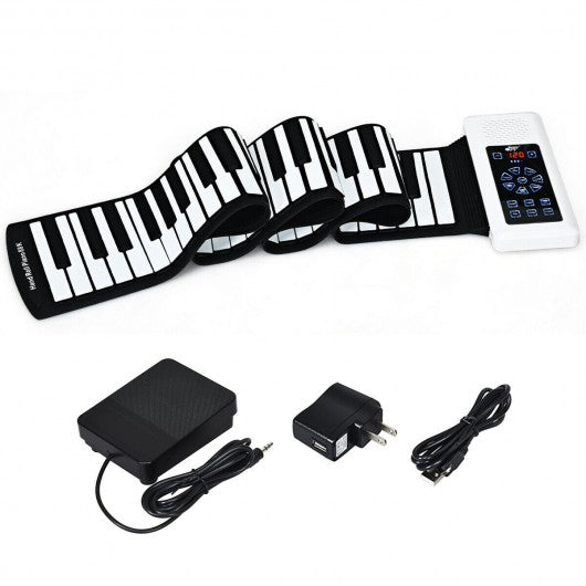 88 Key Electronic Roll Up Piano Silicone Keyboard