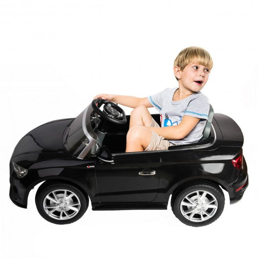12 V Audi A3 Kids Ride on Car with RC + LED Light + Music-Black