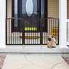 3-Panel Wooden Freestanding Pet Gate w/ Arched Top