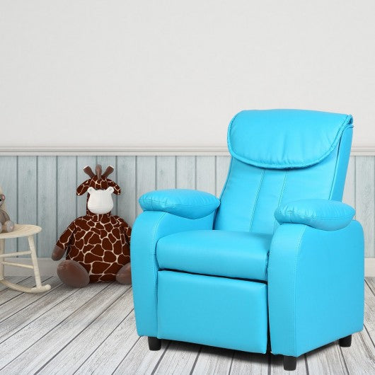Kid Recliner Sofa Armrest Chair-Blue