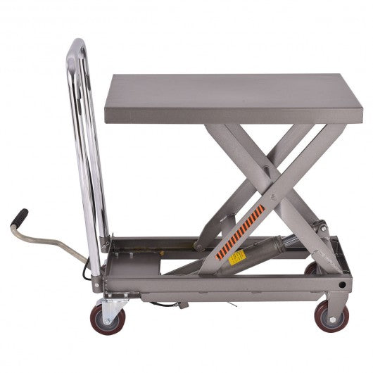 500 lb Capacity Rolling Table Hydraulic Cart w/Foot