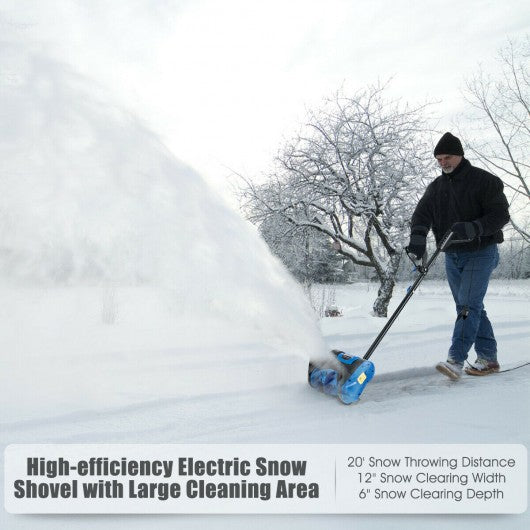 12 Inch 9 Amp Electric Corded Snow Shovel Driveway Yard Snow Thrower
