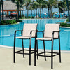 2 pcs Counter Height Stool Chair Steel Frame Dining Bar Chair