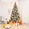 7.5 ft Preit Premium Snow Flocked Hinged Artificial Christmas Tree with 550 Lights