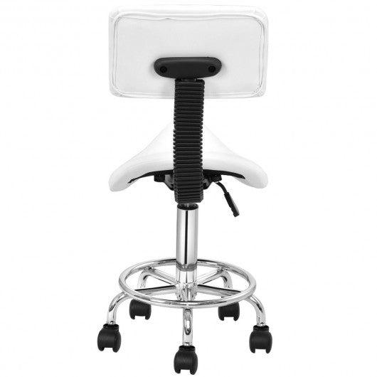 Adjustable Saddle Salon Rolling Massage Chair w/ Backrest