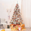 PreLit Premium Snow Flocked Hinged Artificial Christmas Tree