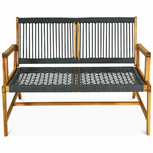 2-Person Patio Acacia Wood Yard Bench