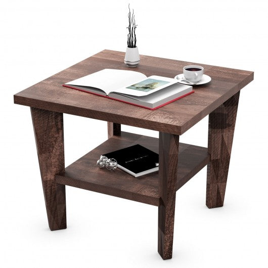 2-Tier Nightstand Space-Saving Side Sofa End Table