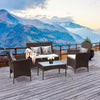 4Pcs Wicker Patio Furniture Set with Lovely Coffee Table-Dark Brown